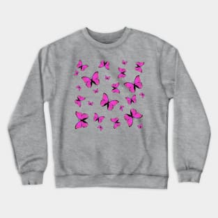 Pink butterflies print Crewneck Sweatshirt